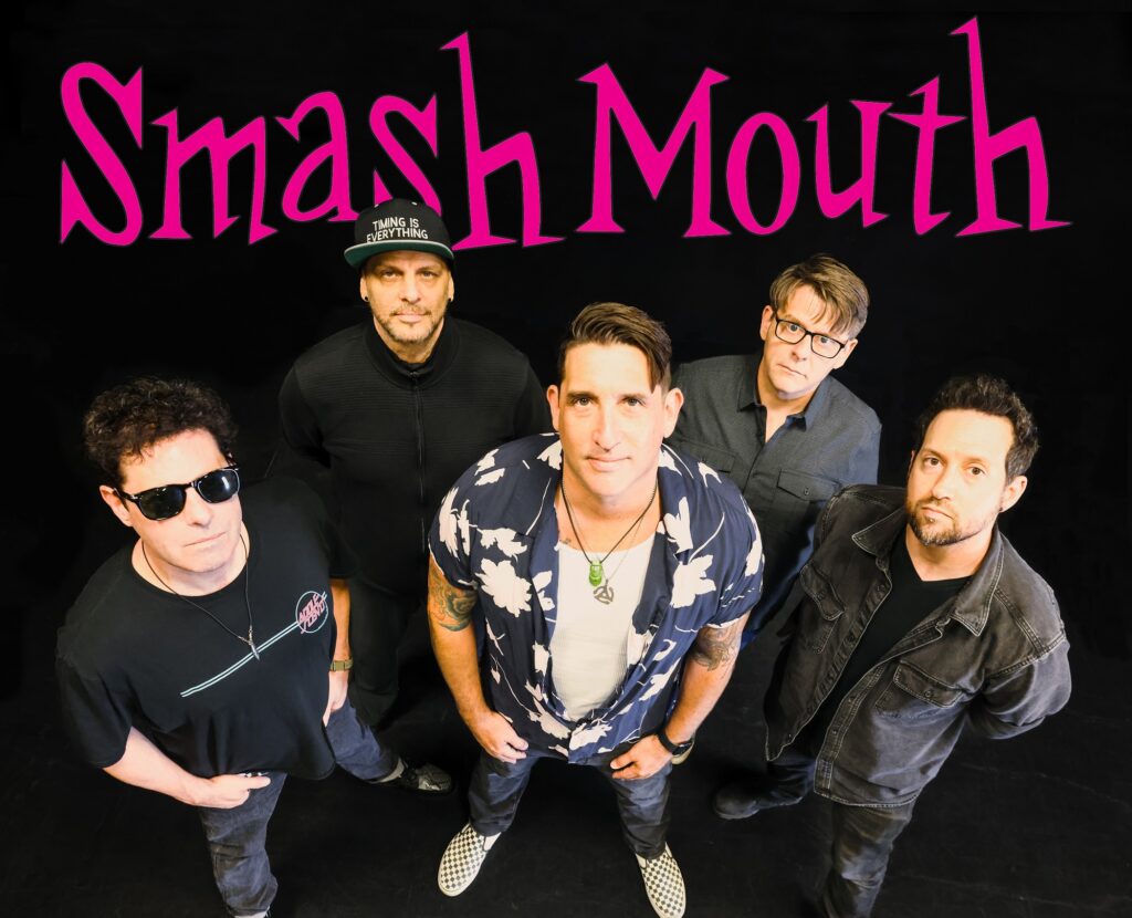 Smash Mouth band members with logo on top. Photo credit: Cindy Hayes.